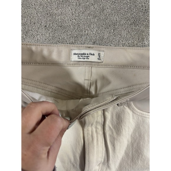 Abercrombie‎ & Fitch Jeans 27 / 4 Womens 90s Straight Faux Leather Ultra High - Picture 4 of 10